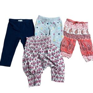 Baby Girl Pants Bundle Lot 4 Pairs‎ Boho Sweats Leggings Size 6mo